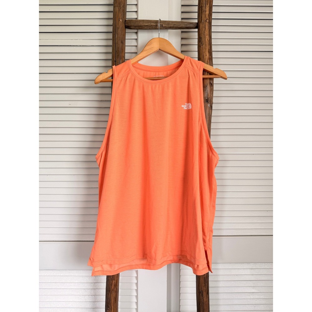 The North Face Tank Top XL Orange Sleeveless Keyhole Back Activewear